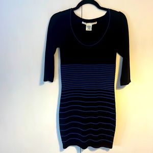 Max Studio black and blue cotton stretch dress